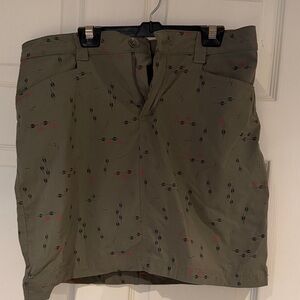 Olive green colored women’s Skorts